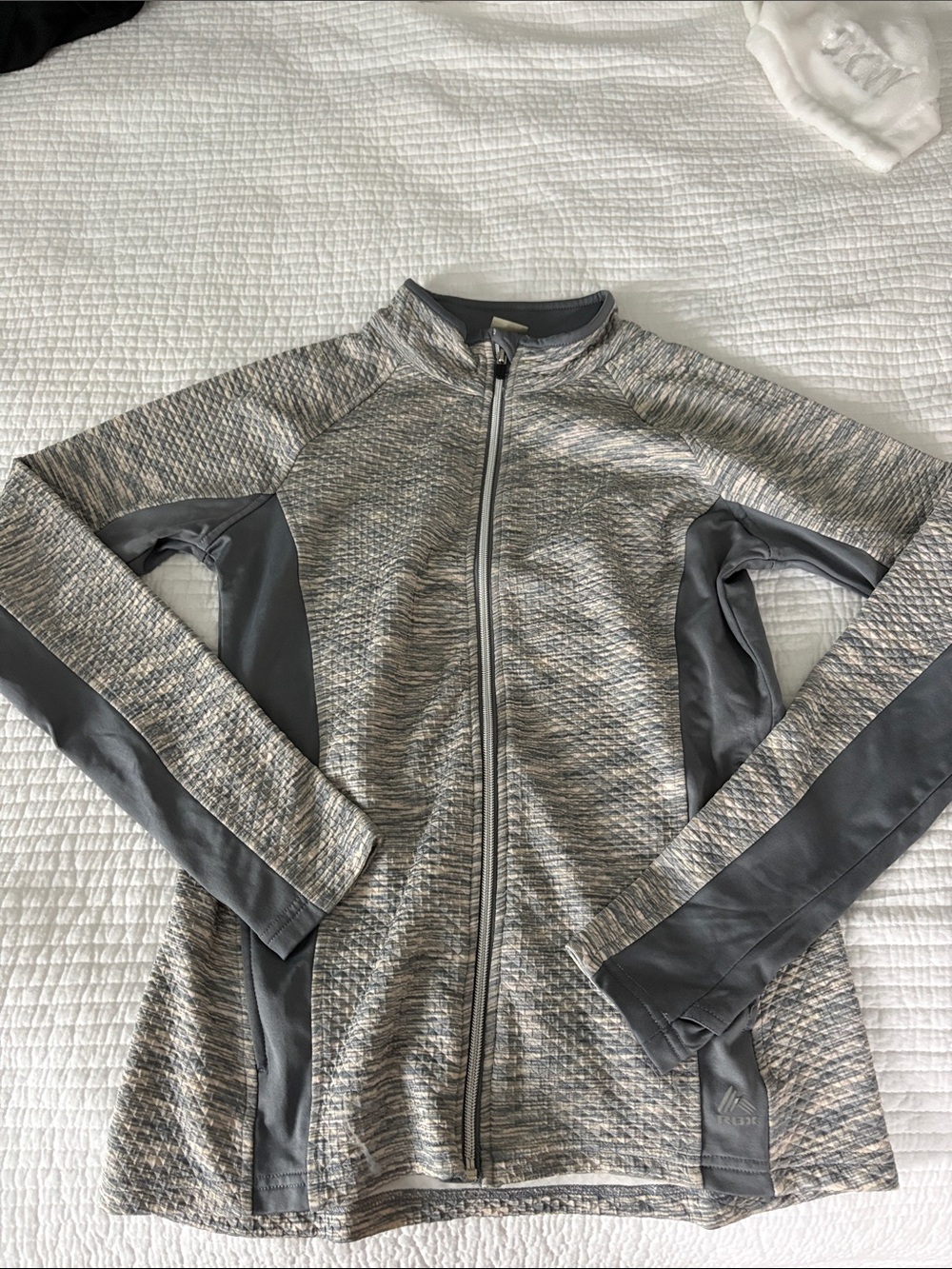 RBX Women's Heathered Grey Full-Zip Utility Jacket